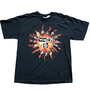 Gildan Cotton Vintage 90s Black WCW NWO Illinois Lottery Wrestling T-Shirt XL